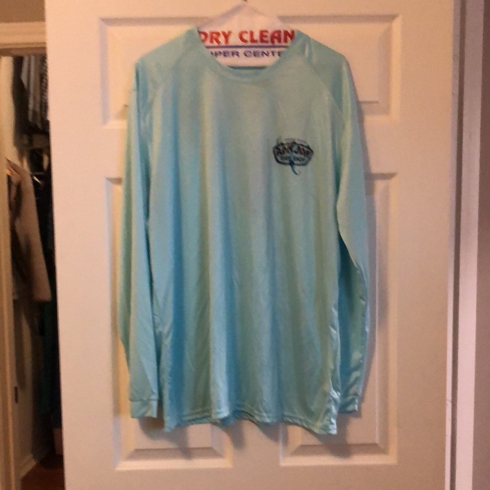Mens Ron Jon XL UPF 50+ sun Fish shirt. Light blue